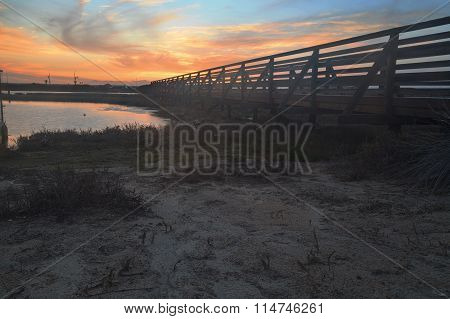 Wooden Boardwalk at sunset