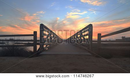 Wooden Boardwalk at sunset