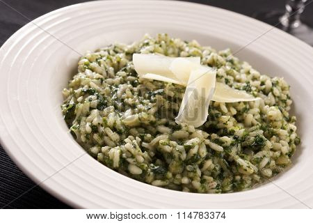 Spinach risotto with Parmesan cheese