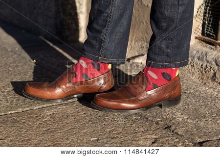 Detail Of Shoes At Milan Men's Fashion Week 2016