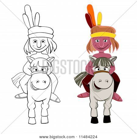 American Indian on horseback