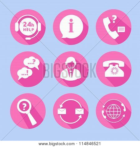 Call Center Support Icons Set