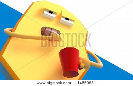 Slice Of Bread Cartoon. Yawn