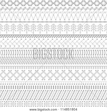 Seamless White Sewing Pattern.