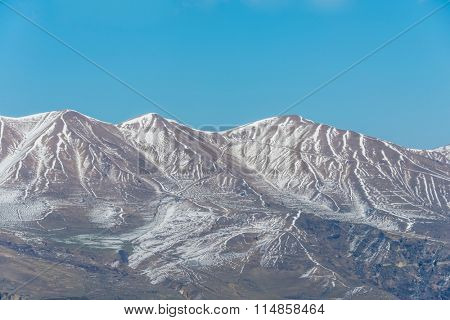 Winter mountains in Qusar region of Azerbaijan