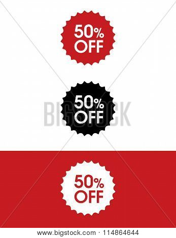 Vector 50% Off Retail Starburst in Color, Black and Reverse