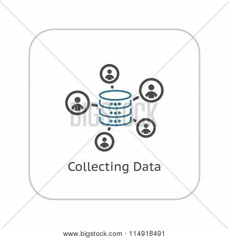 Collecting Data Icon. Flat Design.