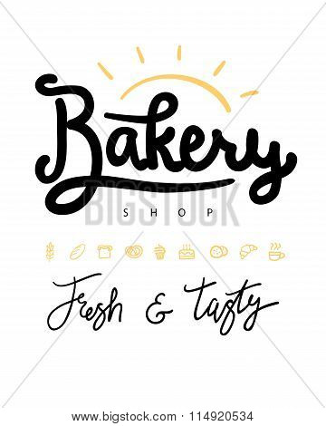 Logo Or Label For Bakery And Bread Shop. Vector Illustration. Ha