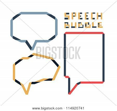 Origami Speech Bubble Set, Vector Illustration