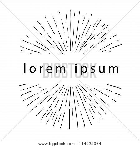 Hand Drawn Sunburst Vector. Template For Your Design.