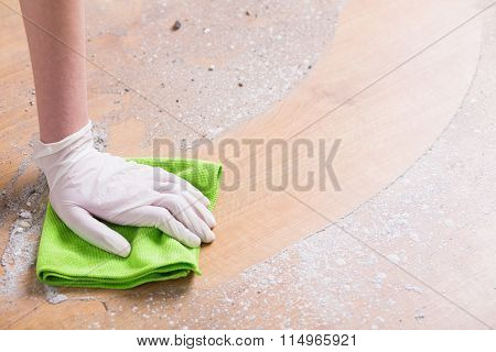 Cleaning With Dishrag