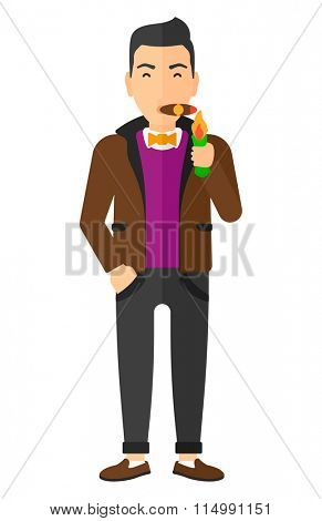 Man smoking cigar.