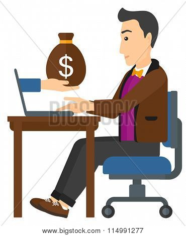 Businessman working in office.