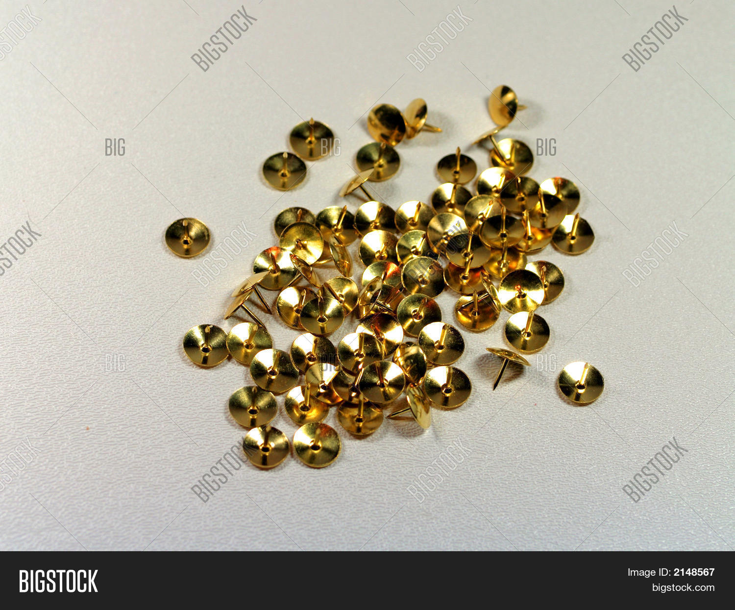 Gold Thumb Tacks Image & Photo (Free Trial) Bigstock