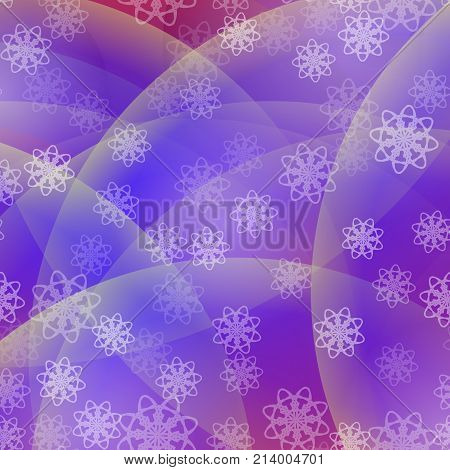 Showflakes Pattern on Blue Sky Background. Winter Christmas Natural  Texture