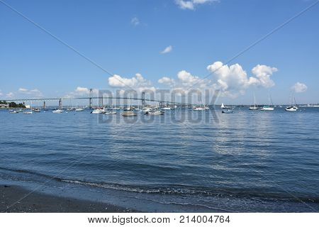 Newport Pell Bridge in Rhode Island, USA