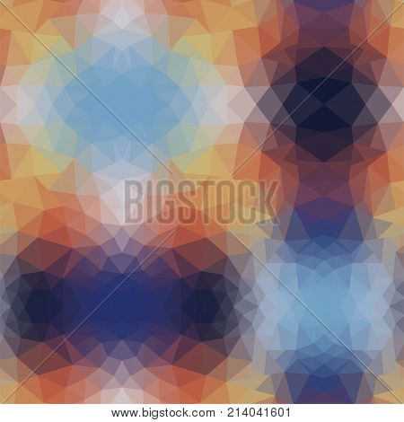 abstract background of blue and beige triangles. autumn colors