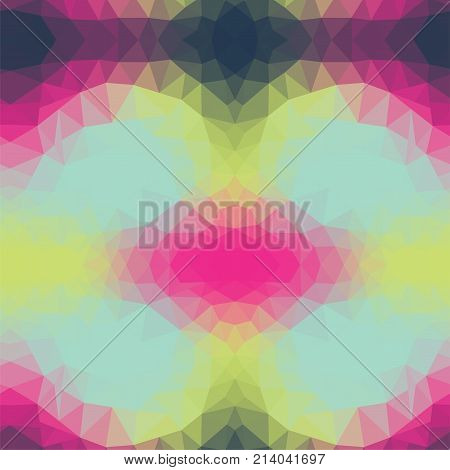 Abstract geometric seamless vector pattern. Light pink, blue and yellow colors. Inspire by mermaids colorful pattern with polygonsTriangular backdrop texture