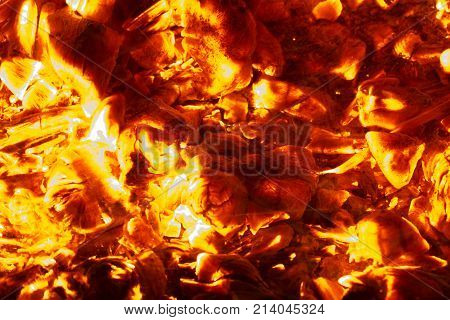 background from the burning of coal . Photo of an abstract texture