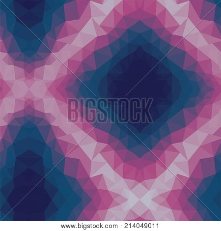 Dark Pink Blue Low poly crystal background. Polygon design pattern. Low poly vector illustration, low polygon background.