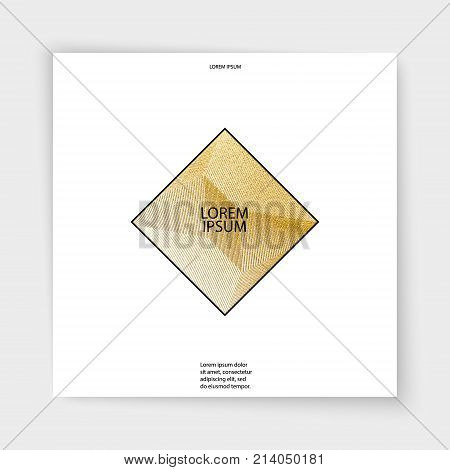 Abstract Gold Glitter Geometric Vector Background.