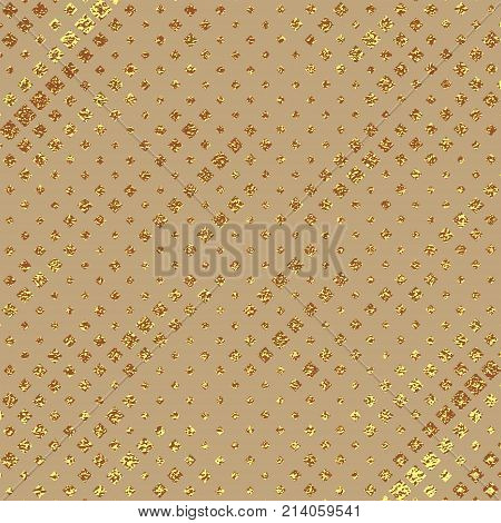 Abstract Gold Glitter Geometric Vector Background.