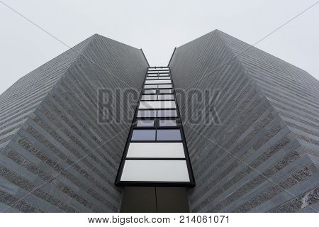 Monte Generoso Switzerland - Mai 10 2017: Fiore di pietra building from Mario Botta Monte Generoso Switzerland.