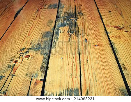 abackground or texture Prospective chalk on retro wood flooring
