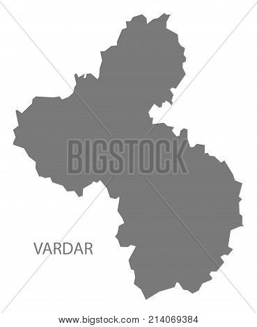 Vardar Map Of Macedonia Grey Illustration Silhouette Shape