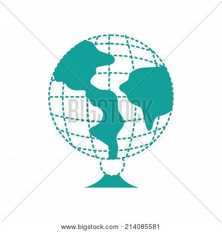 dottted shape global earth planet desk design to study decoration vector illustration