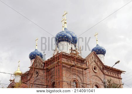 Nizhny Novgorod Russia. - October 06.2017. Church in honor of the Icon of the Mother of God Unexpected joy on the prospectus of the 70th anniversary of October
