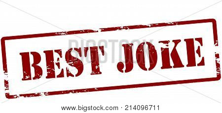 Rubber stamp with text best joke inside vector illustration