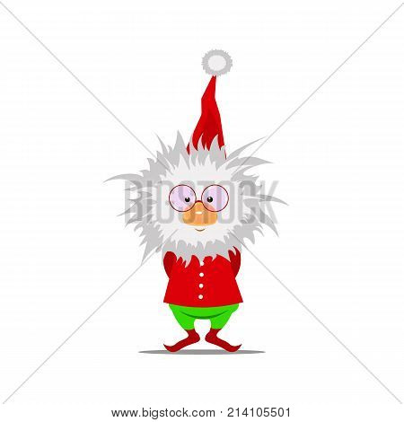 Cute little Christmas elf vector illustration. Cute gnome.Vector flat christmas santa claus elf character. Elf Christmas.