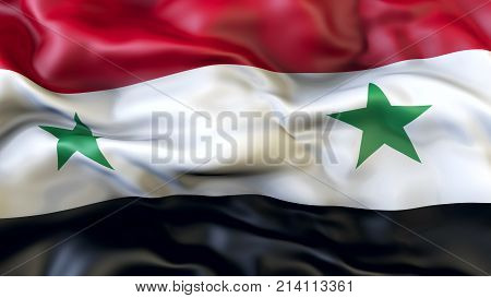 Waving flag of Syria, Patriot of Syria,  illustration, 3d