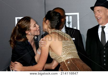 LOS ANGELES - NOV 13:  Diane Lane, Gal Gadot, Joe Morton, JK Simmons at the World Premiere of Justice League at Dolby Theater on November 13, 2017 in Los Angeles, CA