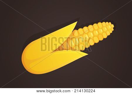 Sweet golden corn icon. Outumn farm food design.