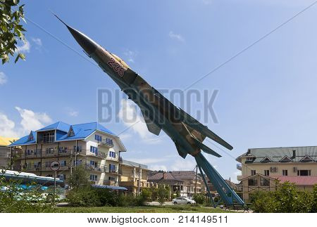 Lazarevskoe, Sochi, Krasnodar region, Russia - July 2, 2014: Fighter MiG-23 in Lazarevsky