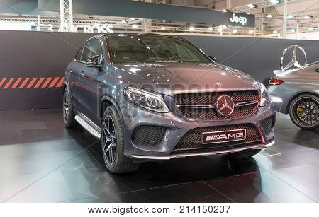 ATHENS, GREECE - NOVEMBER 14, 2017: Mercedes-Benz AMG coupe GLE 43 at Aftokinisi-Fisikon 2017 Motor Show.