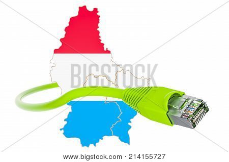 Internet connection in Luxembourg concept. 3D rendering isolated on white background