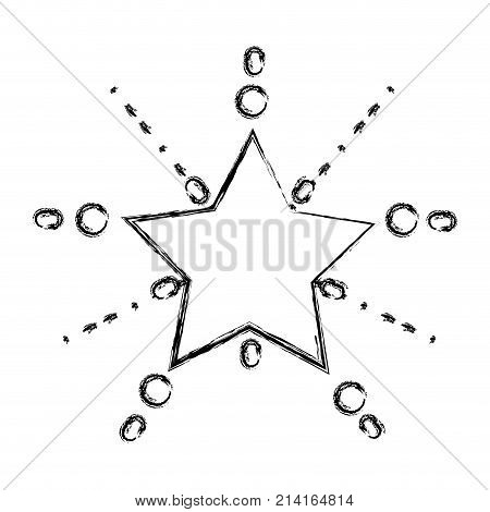 figure shiny star merry chritsmas decoration vector illustration