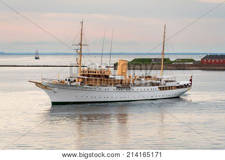 COPENHAGEN, DENMARK - SEPTEMBER 18: HDMY Dannebrog on September 18, 2017 in Copenhagen. The ship was launched in 1931