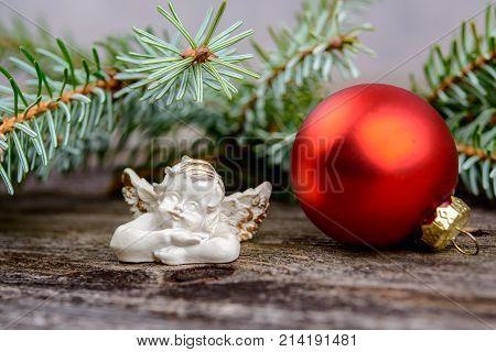 Christmas Sill With Fir Branch And Candle