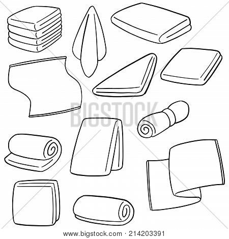 Vector set of towel hand drawn cartoon