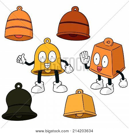 vector set of bell hand drawn cartoon