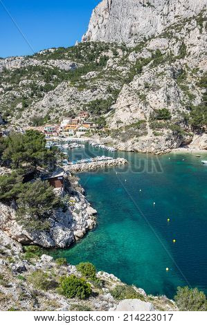 The Calanque de Morgiou one of the biggest calanques located between Marseille and Cassis France