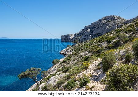 The Calanque de Morgiou one of the biggest calanques located between Marseille and Cassis France