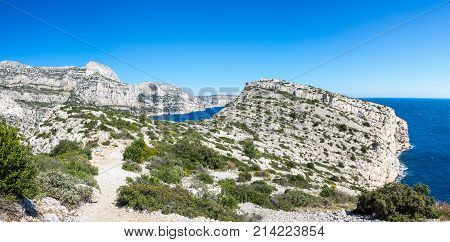 The Calanque de Morgiou one of the biggest calanques located between Marseille and Cassis France