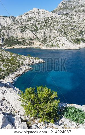 The Calanque de Morgiou one of the biggest calanques located between Marseille and Cassis France