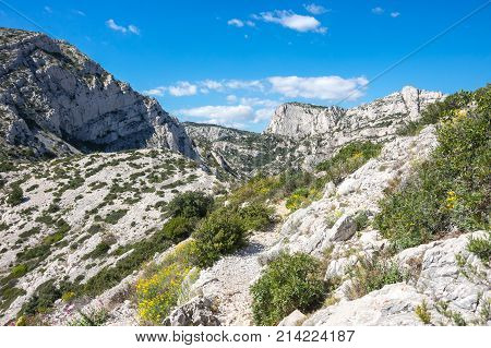 The Calanque de Morgiou one of the biggest calanques located between Marseille and Cassis France