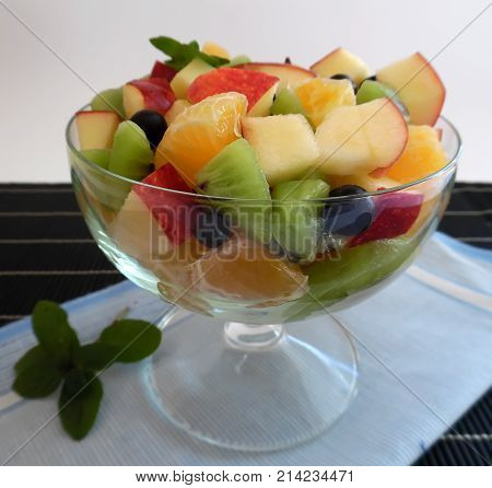 Fruit Salad On A Dark Background